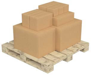 boîte de livraison sur palette